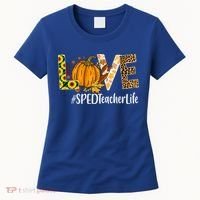 Special Education Teacher Love Fall Leopard Halloween Autumn Gift Women's T-Shirt thumb 0