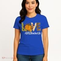 Special Education Teacher Love Fall Leopard Halloween Autumn Gift Women's T-Shirt thumb 4