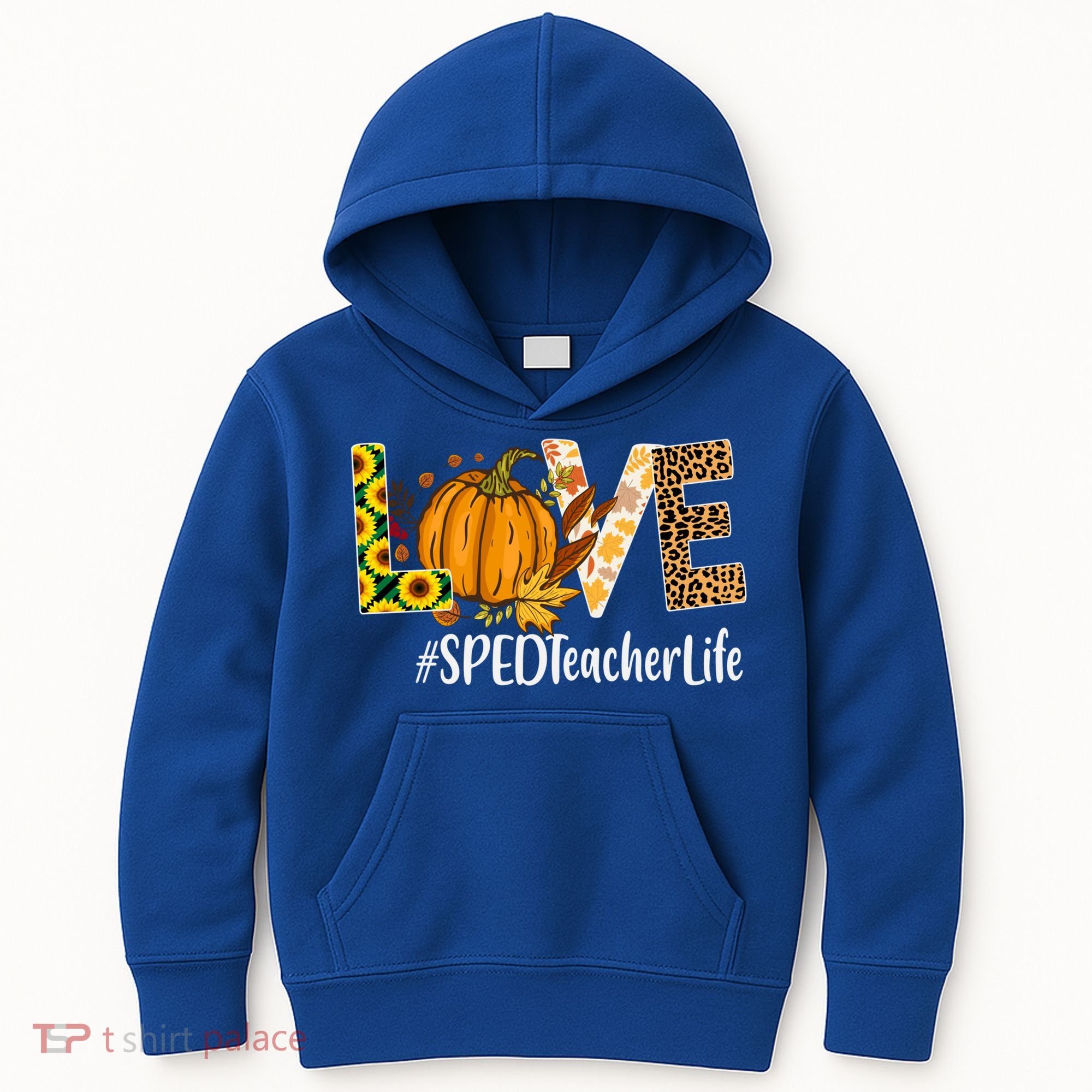 Special Education Teacher Love Fall Leopard Halloween Autumn Gift Kids Hoodie