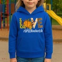 Special Education Teacher Love Fall Leopard Halloween Autumn Gift Kids Hoodie thumb 3