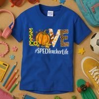 Special Education Teacher Love Fall Leopard Halloween Autumn Gift Kids T-Shirt thumb 3