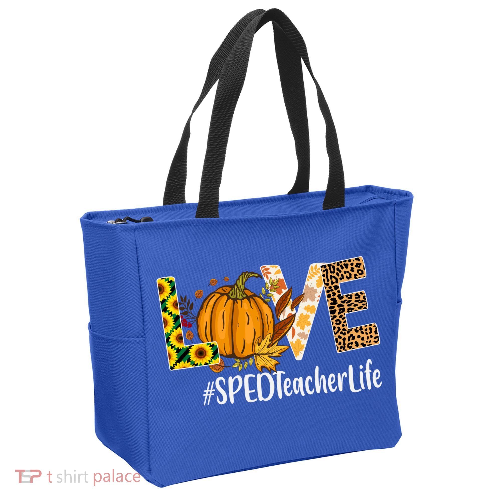 Special Education Teacher Love Fall Leopard Halloween Autumn Gift Tote Bag