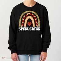 Special Ed Teacher Speducator Leopard Boho Rainbows Hearts Gift Women's Sweatshirt thumb 0