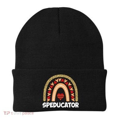 Special Ed Teacher Speducator Leopard Boho Rainbows Hearts Gift Beanie