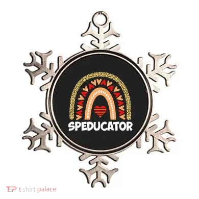 Special Ed Teacher Speducator Leopard Boho Rainbows Hearts Gift Ornament