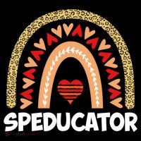 Special Ed Teacher Speducator Leopard Boho Rainbows Hearts Gift Ornament thumb 1