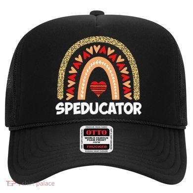 Special Ed Teacher Speducator Leopard Boho Rainbows Hearts Gift Hat