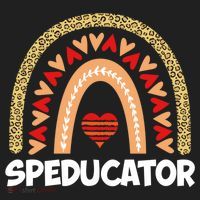Special Ed Teacher Speducator Leopard Boho Rainbows Hearts Gift Golf Towel thumb 3