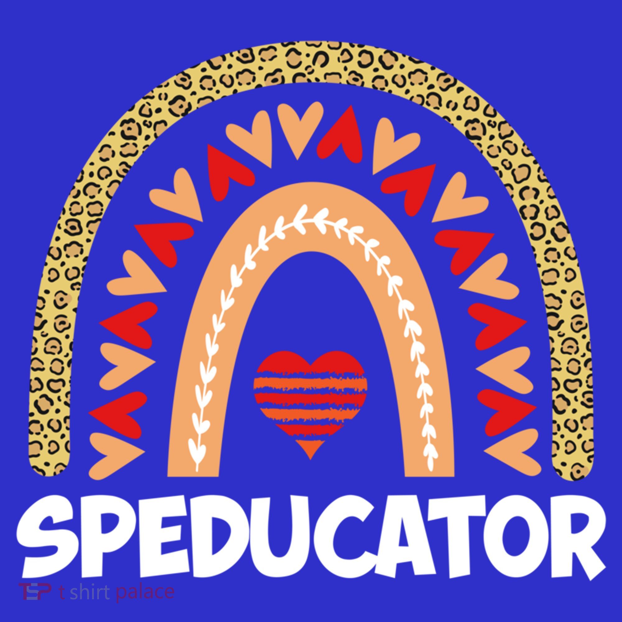 Special Ed Teacher Speducator Leopard Boho Rainbows Hearts Gift Toddler Hoodie