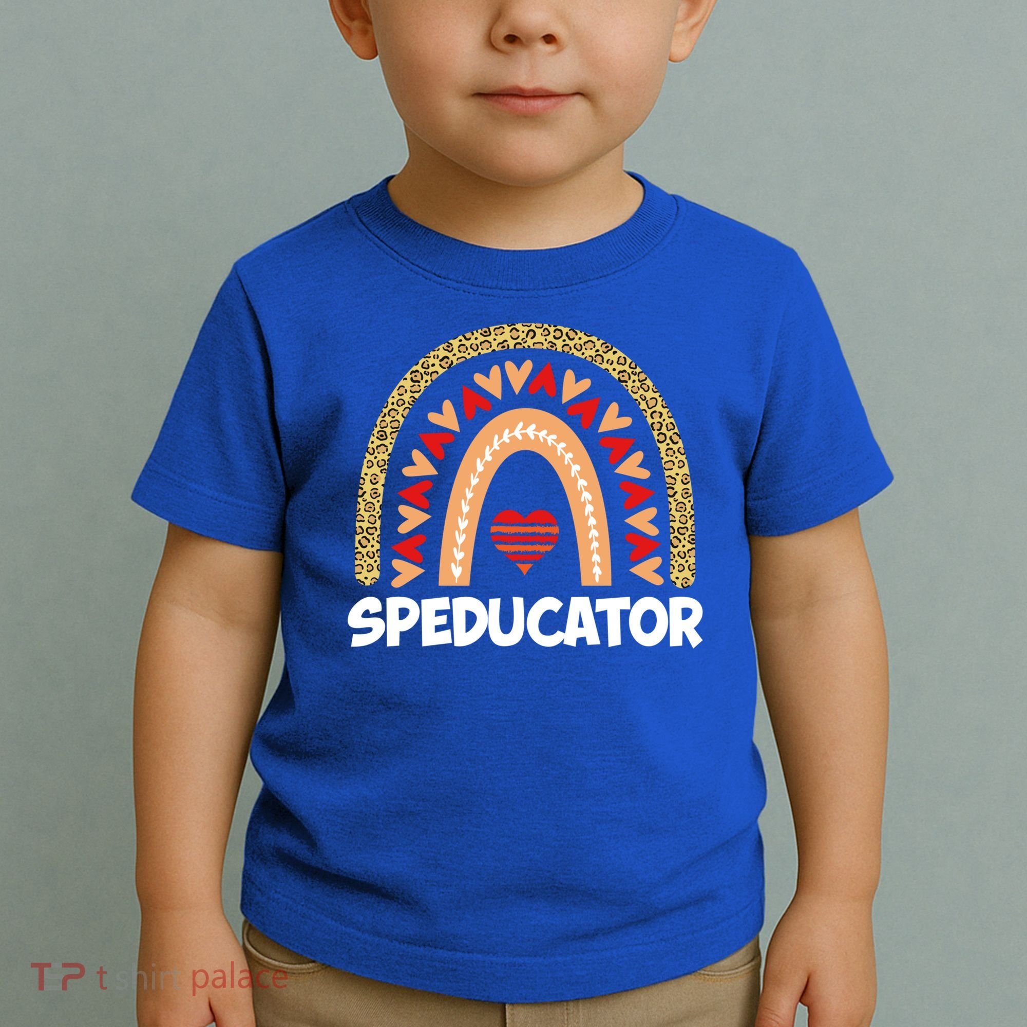 Special Ed Teacher Speducator Leopard Boho Rainbows Hearts Gift Toddler T-Shirt