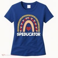 Special Ed Teacher Speducator Leopard Boho Rainbows Hearts Gift Women's T-Shirt thumb 0