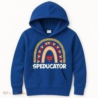 Special Ed Teacher Speducator Leopard Boho Rainbows Hearts Gift Kids Hoodie thumb 0