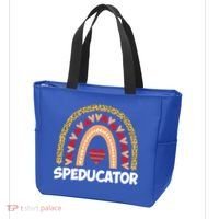 Special Ed Teacher Speducator Leopard Boho Rainbows Hearts Gift Tote Bag thumb 3