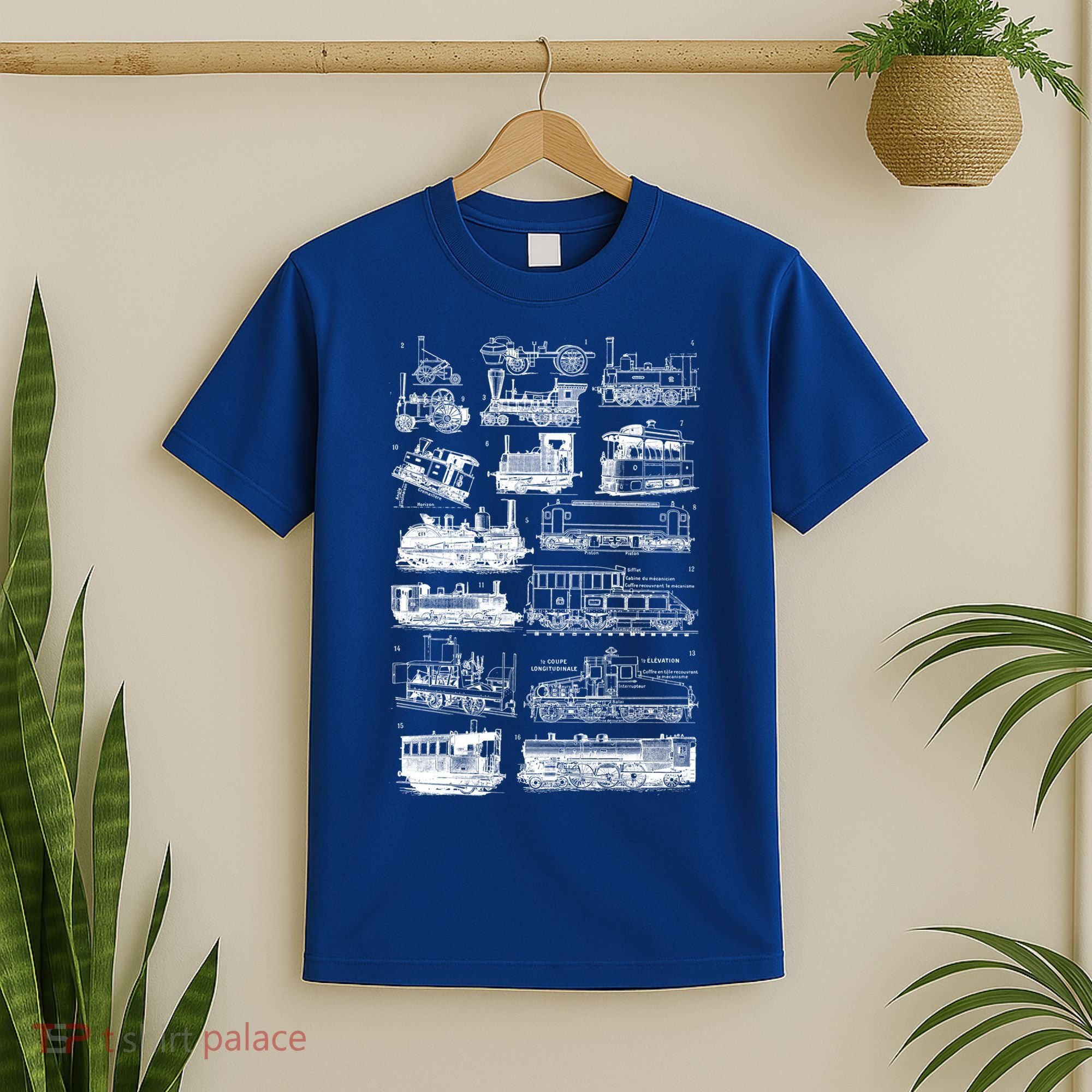 Steam Engine Train Steam Train Locomotive Vintage Chart Meaningful Gift T-Shirt