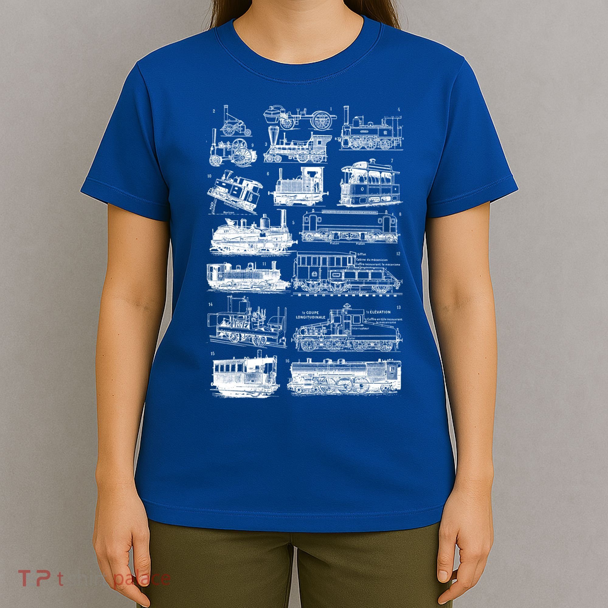Steam Engine Train Steam Train Locomotive Vintage Chart Meaningful Gift T-Shirt