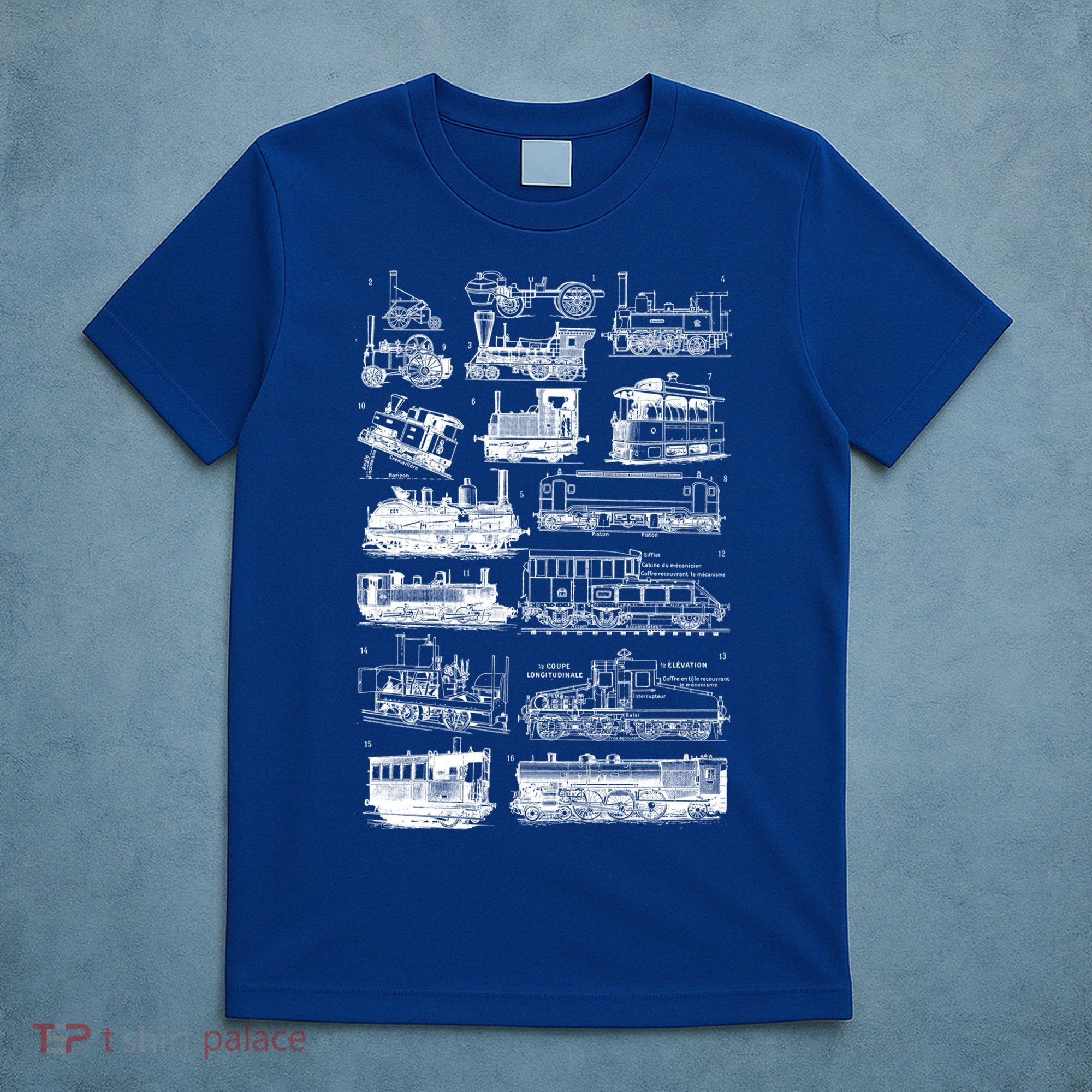 Steam Engine Train Steam Train Locomotive Vintage Chart Meaningful Gift T-Shirt