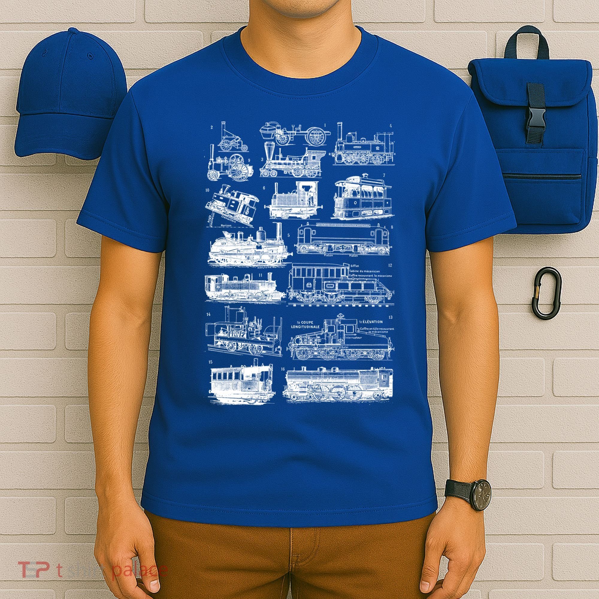 Steam Engine Train Steam Train Locomotive Vintage Chart Meaningful Gift T-Shirt