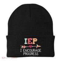 Special Education Teacher Funny Gift Iep I Encourage Progress Gift Beanie thumb 0