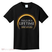 Solar Eclipse Twice In Lifetime 2024 Solar Eclipse Kids T-Shirt thumb 0