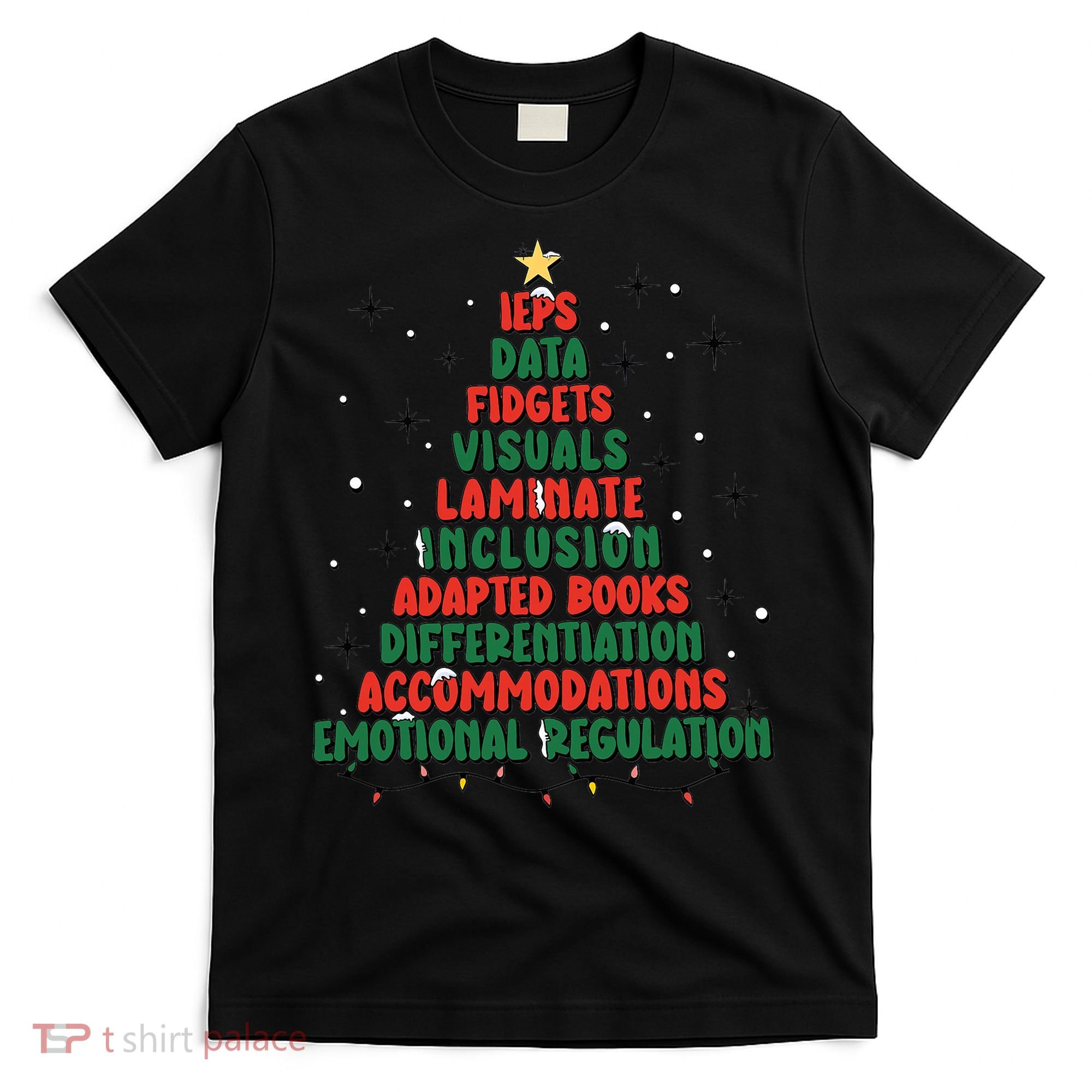 Special Ed Teacher Christmas Holiday Teacher Xmas Lights T-Shirt