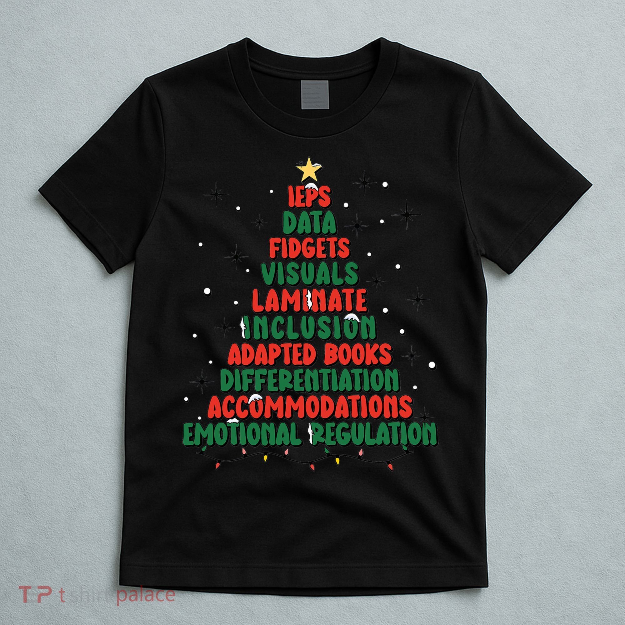 Special Ed Teacher Christmas Holiday Teacher Xmas Lights T-Shirt