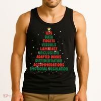 Special Ed Teacher Christmas Holiday Teacher Xmas Lights Tank Top thumb 3