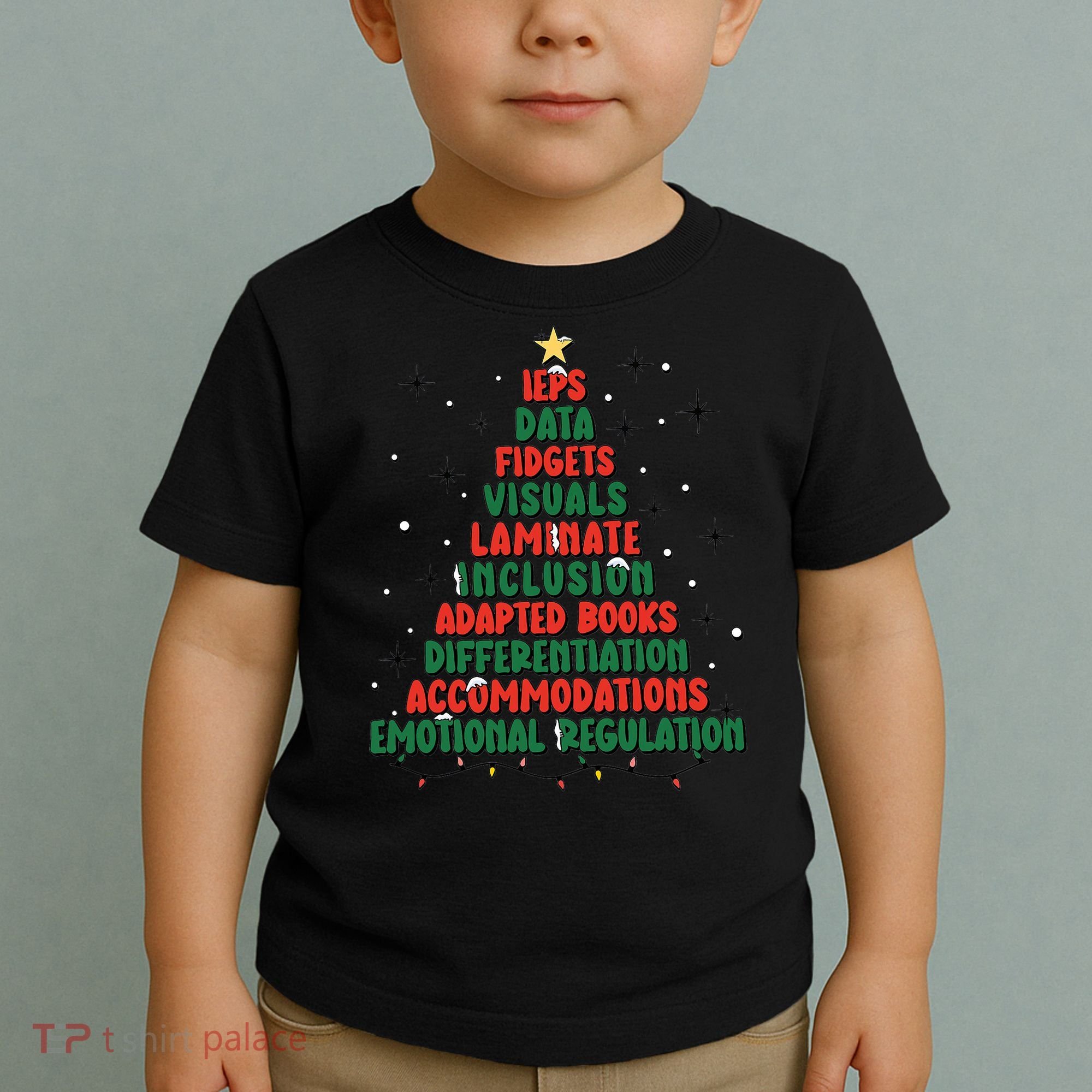 Special Ed Teacher Christmas Holiday Teacher Xmas Lights Toddler T-Shirt