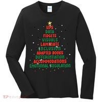Special Ed Teacher Christmas Holiday Teacher Xmas Lights Women's Long Sleeve Shirt thumb 0
