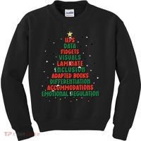 Special Ed Teacher Christmas Holiday Teacher Xmas Lights Kids Sweatshirt thumb 0
