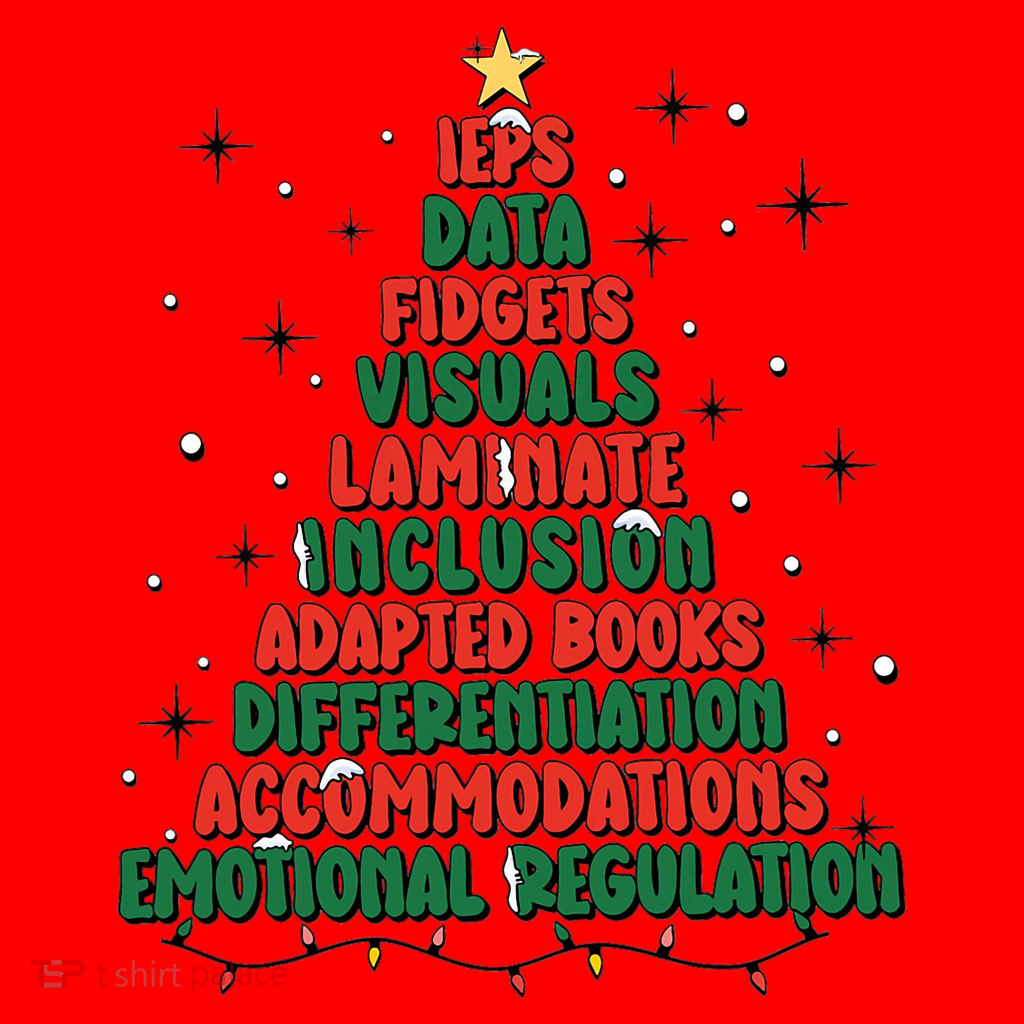 Special Ed Teacher Christmas Holiday Teacher Xmas Lights Santa Hat