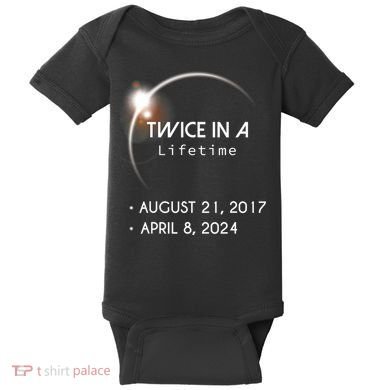 Solar Eclipse Twice In Lifetime 2024 Baby Bodysuit