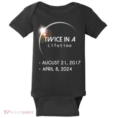 Solar Eclipse Twice In Lifetime 2024 Baby Bodysuit
