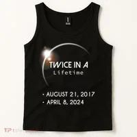 Solar Eclipse Twice In Lifetime 2024 Tank Top thumb 2
