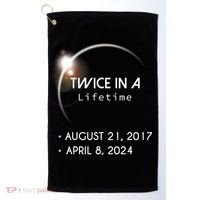 Solar Eclipse Twice In Lifetime 2024 Golf Towel thumb 0