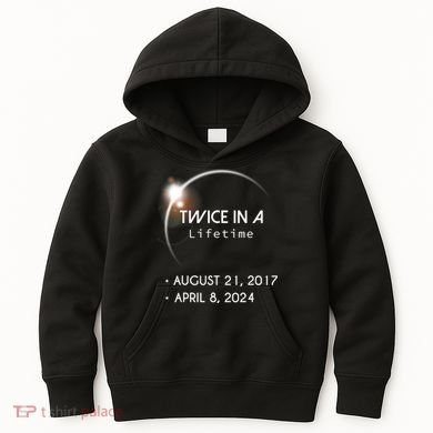 Solar Eclipse Twice In Lifetime 2024 Kids Hoodie
