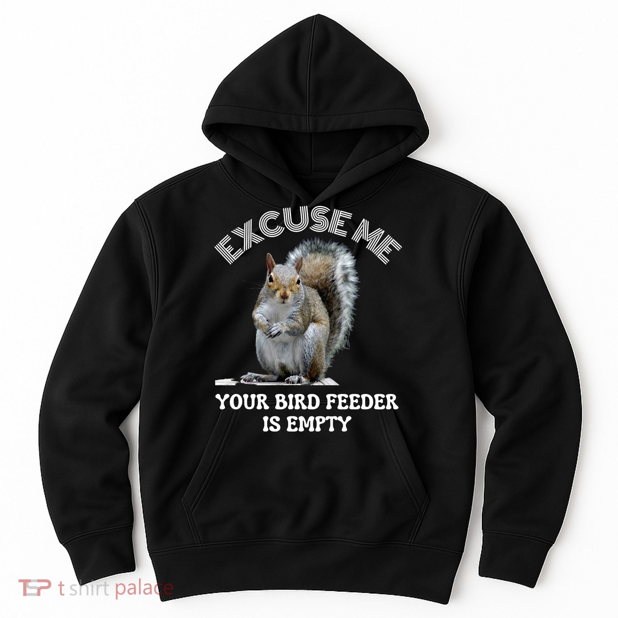 Squirrel Excuse To Me Your Bird Feeder Is Empty Cute Saying Hoodie