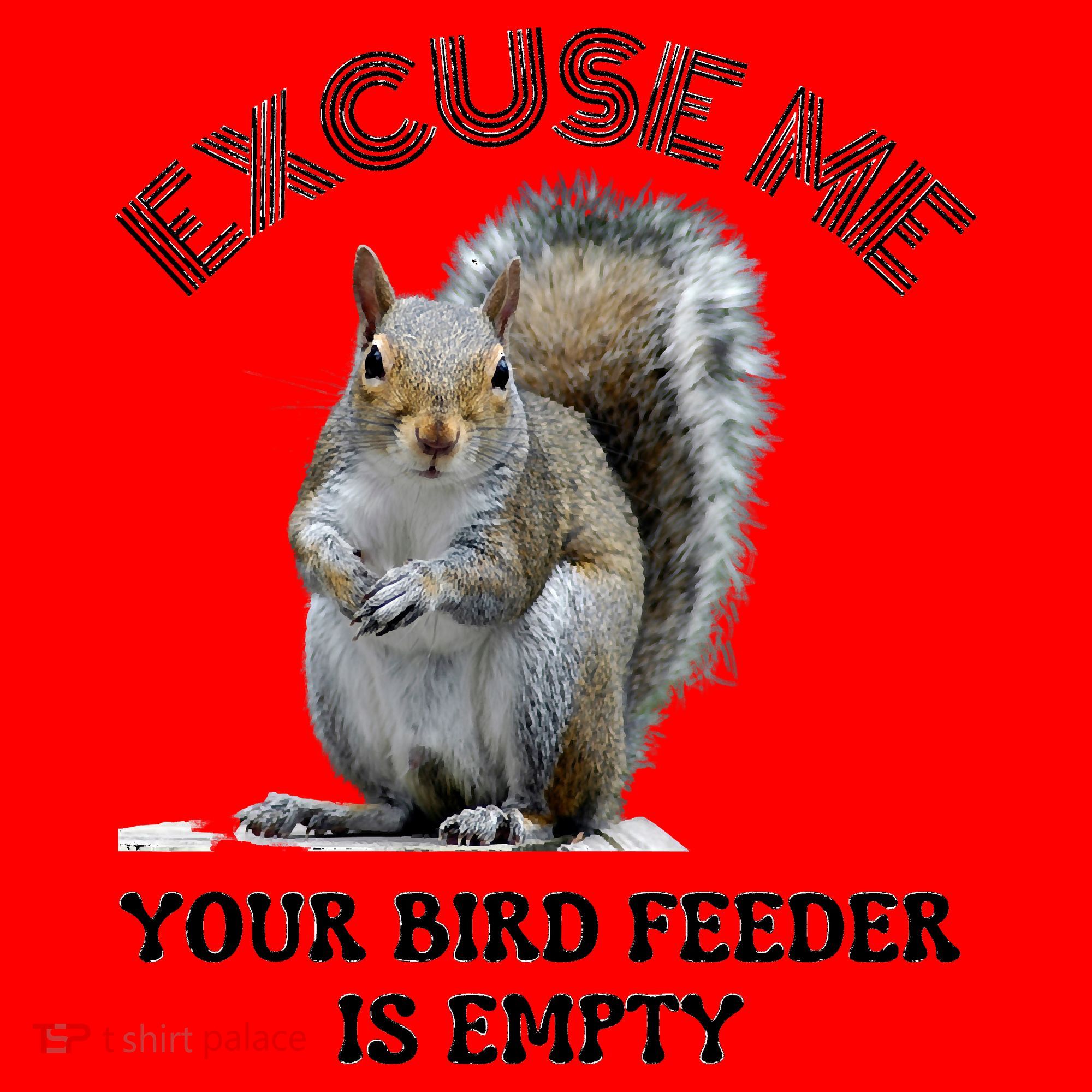 Squirrel Excuse To Me Your Bird Feeder Is Empty Cute Saying Santa Hat
