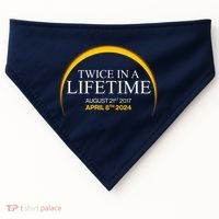 Solar Eclipse Twice In Lifetime 2024 USA-Made Doggie Bandana thumb 0