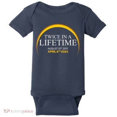 Solar Eclipse Twice In Lifetime 2024 Baby Bodysuit