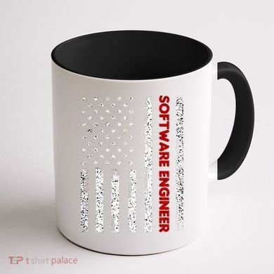 Software Engineer USA Flag Coffee Mug back