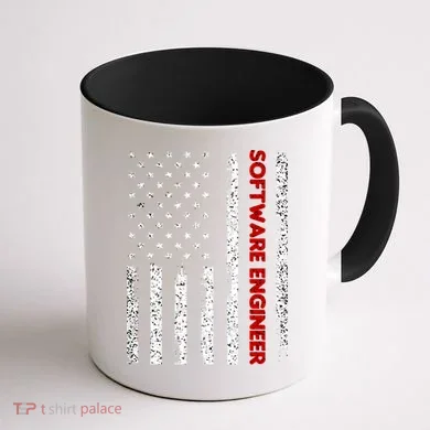 Software Engineer USA Flag Coffee Mug back