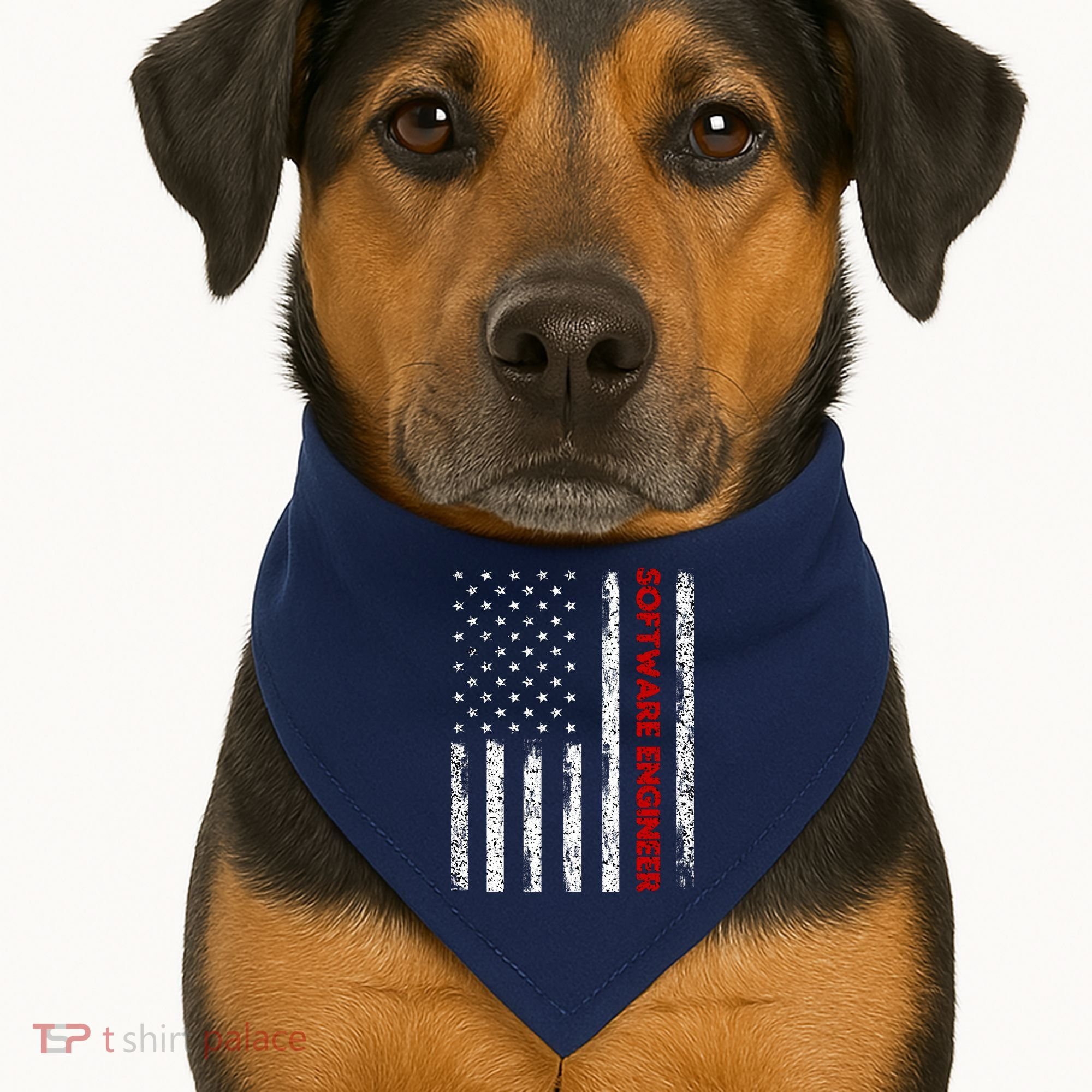 Software Engineer USA Flag USA-Made Doggie Bandana
