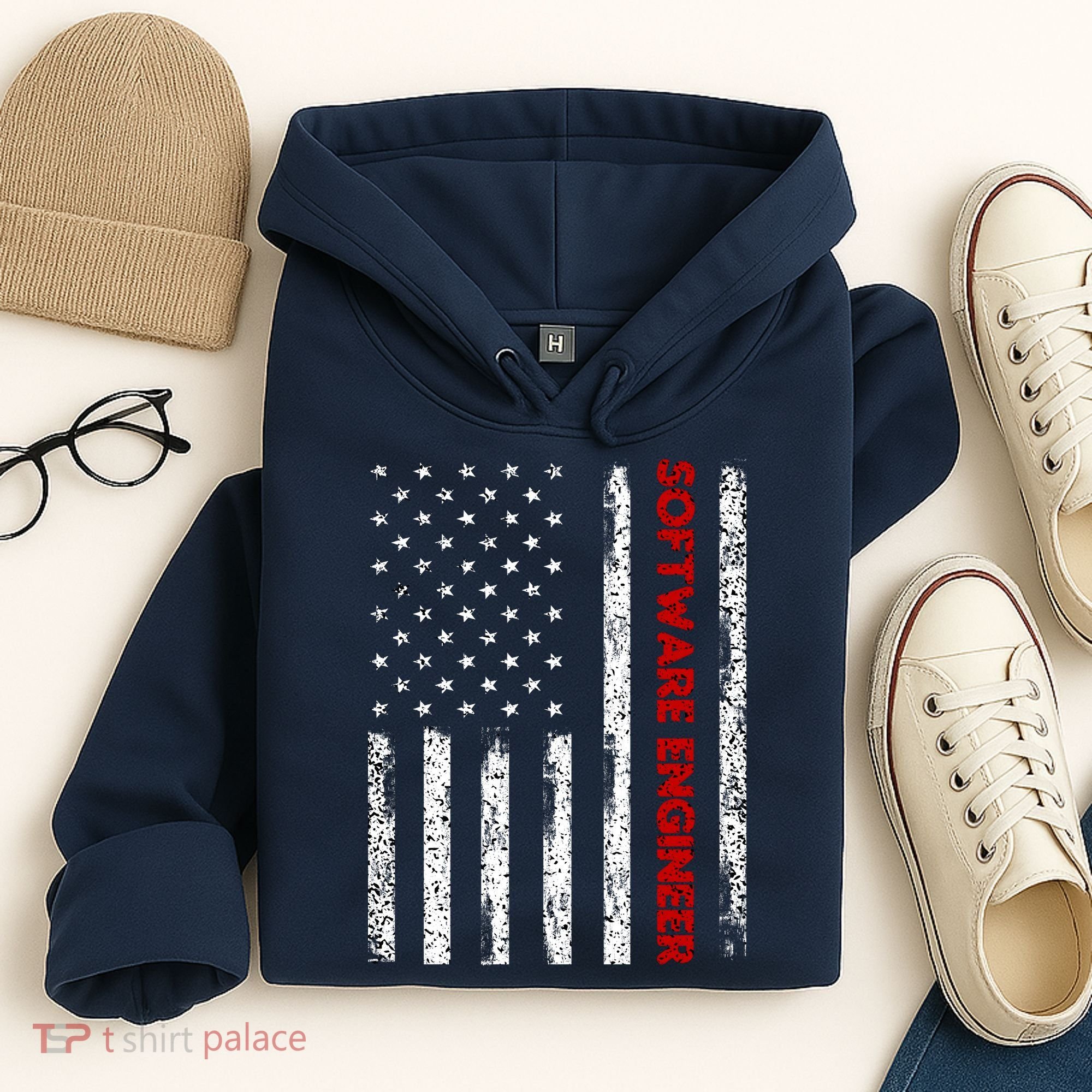 Software Engineer USA Flag Hoodie