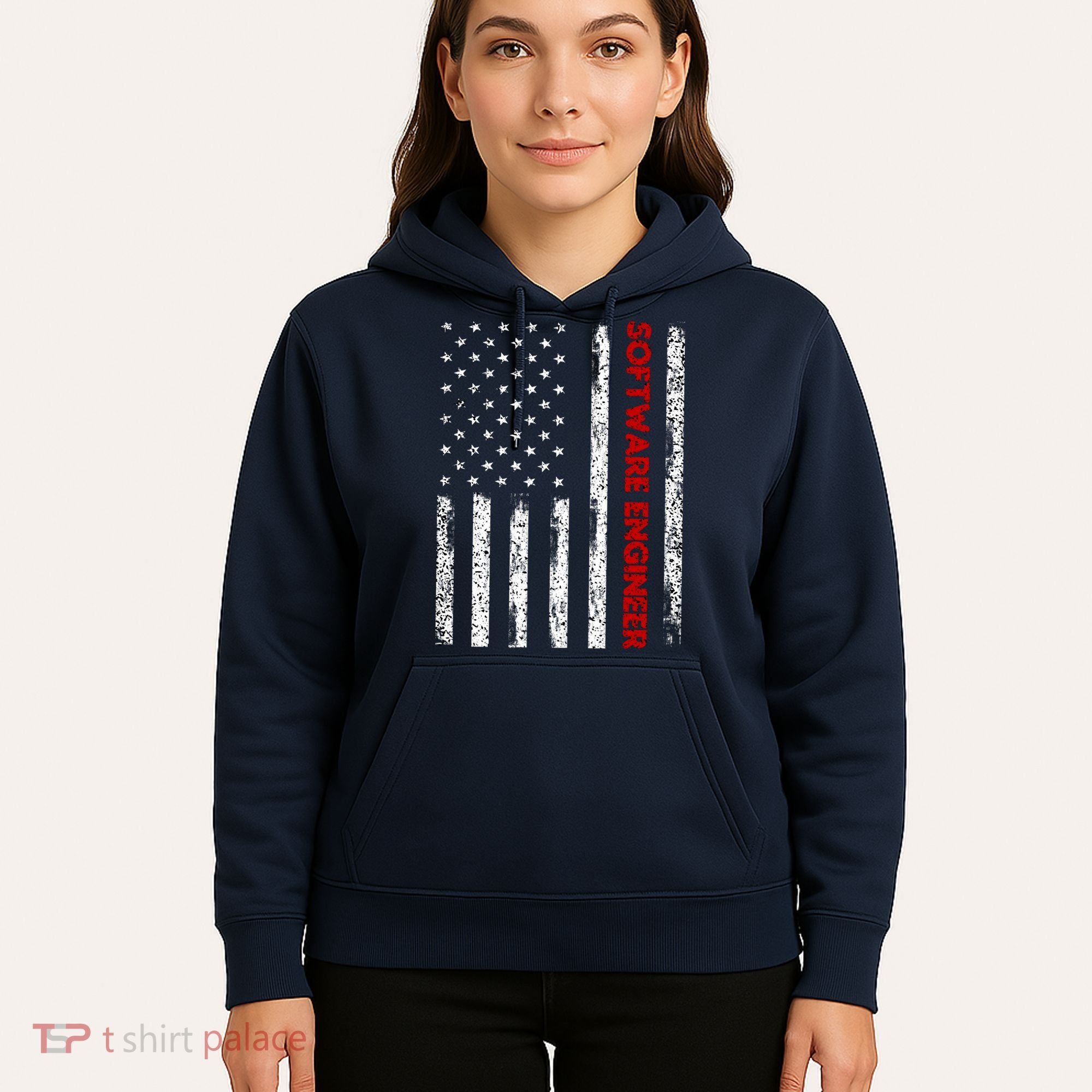 Software Engineer USA Flag Hoodie