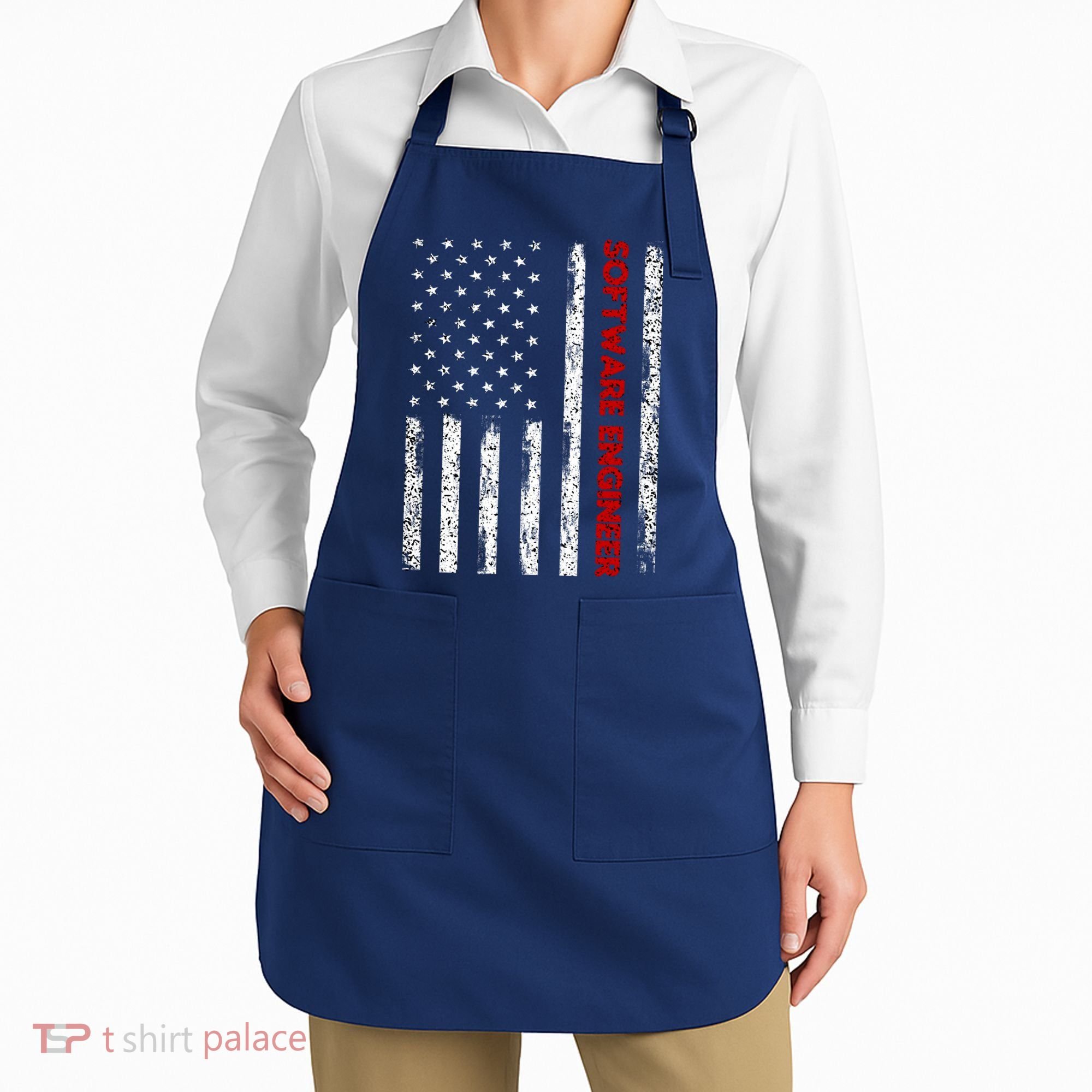 Software Engineer USA Flag Apron