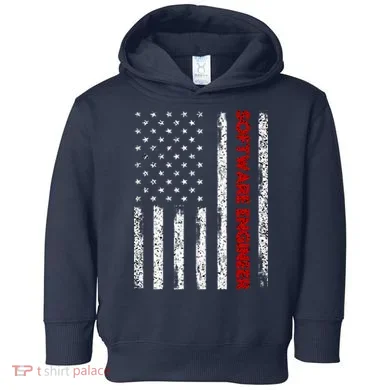 Software Engineer USA Flag Toddler Hoodie