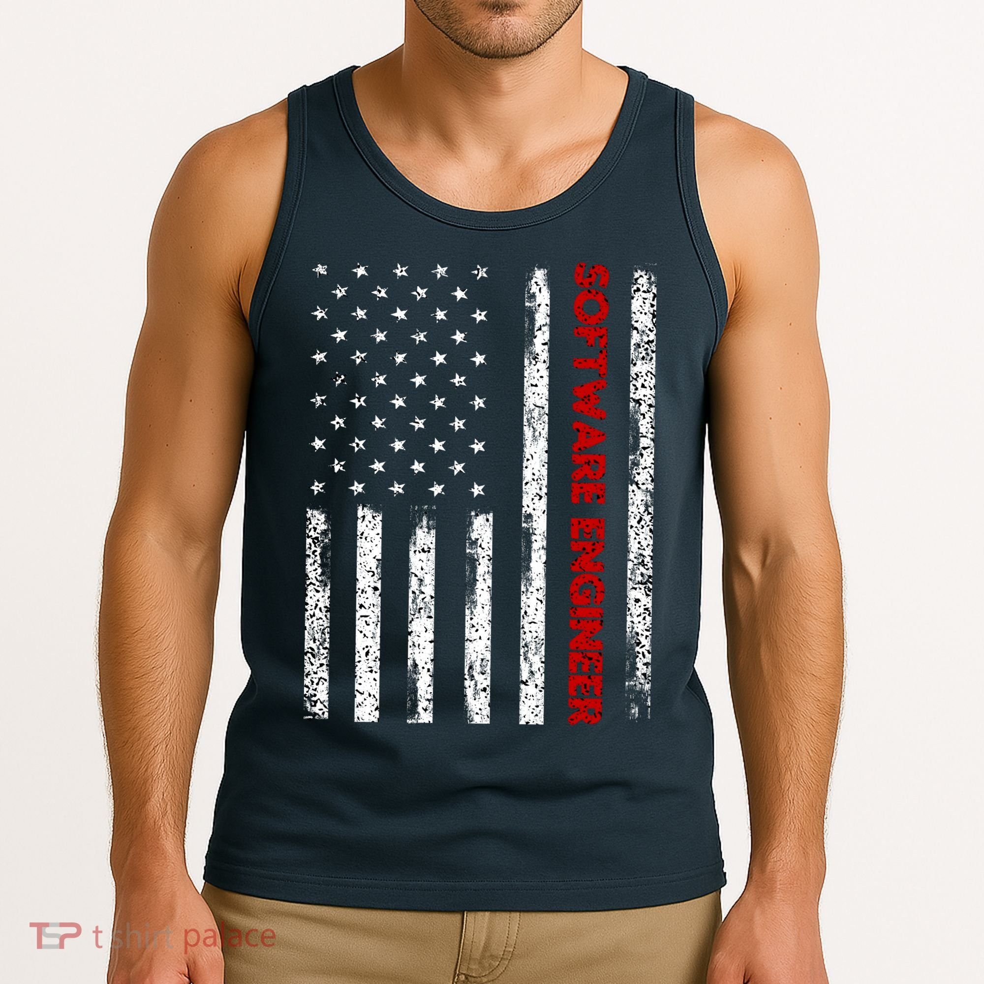 Software Engineer USA Flag Tank Top