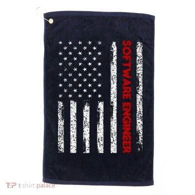 Software Engineer USA Flag Golf Towel
