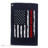 Software Engineer USA Flag Golf Towel thumb 0