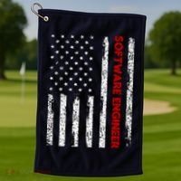 Software Engineer USA Flag Golf Towel thumb 1